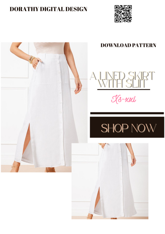 A LINE SKIRT WITH SLIT