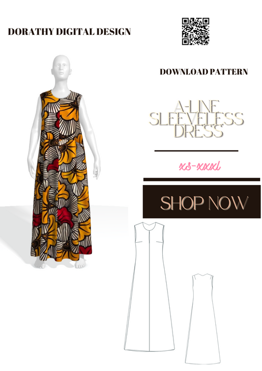 A LINE SLEEVELESS LONG DRESS