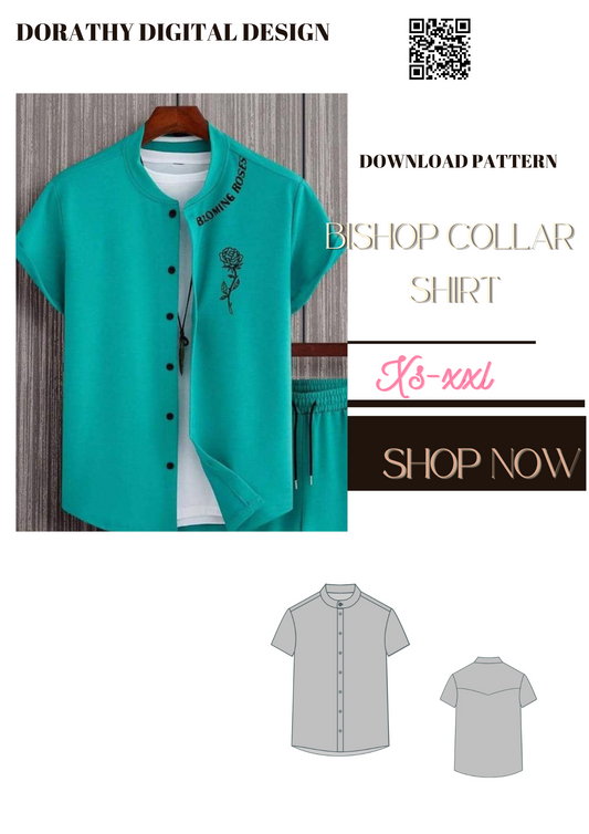 Bishop collar shirt