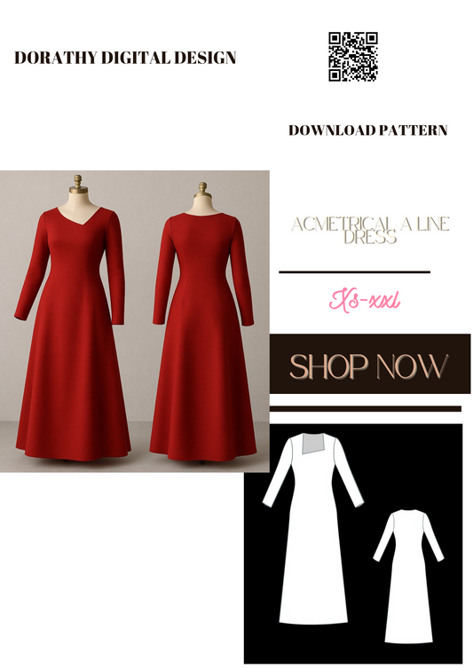 Asymmetrical a line dress pattern