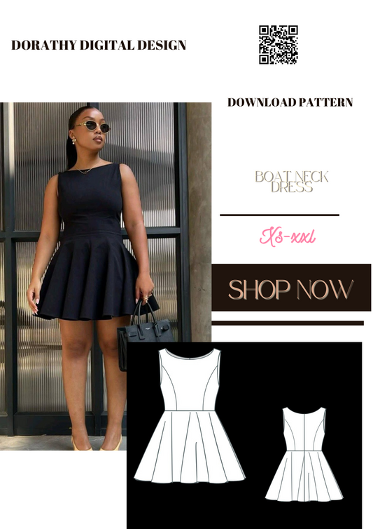 BOAT NECK DRESS